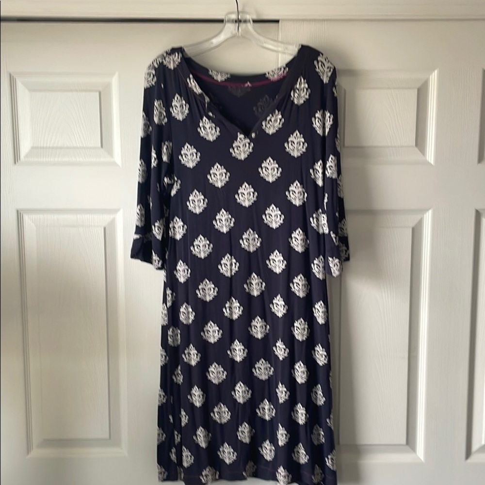 Faded Hatley Navy and White Patterned Dress